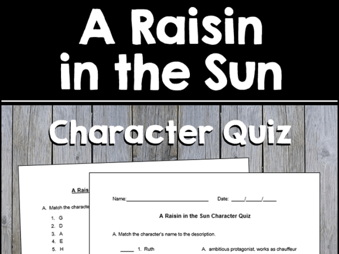 Raisin in the sun quiz