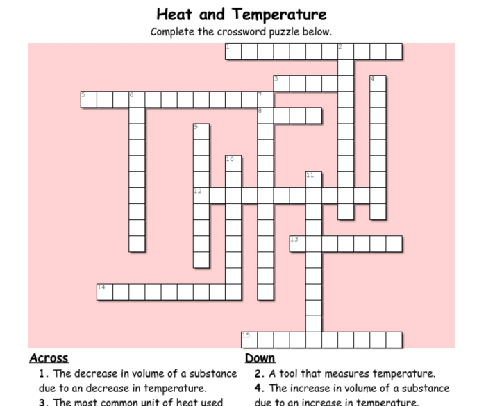 Heat transfer crossword puzzle answer key