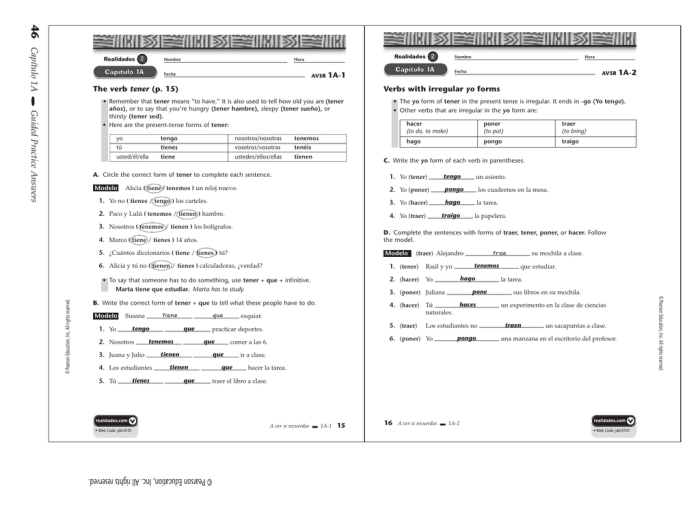 Realidades 2 workbook answers guided practice